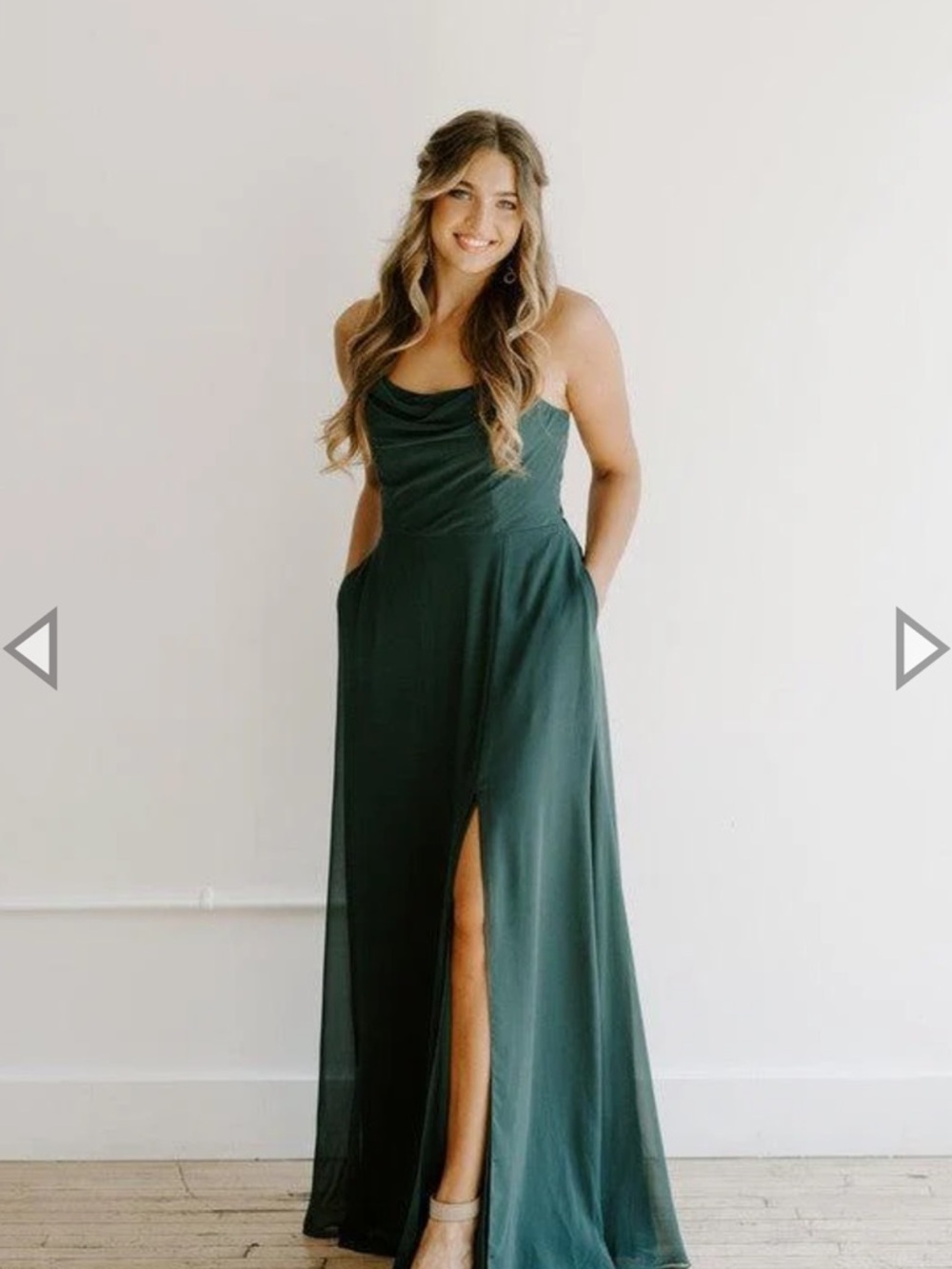 Kennedy blue Felicity Bridesmaid dress in forest green